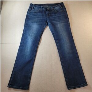 Rock and Roll Cowgirl Rival Low Rise Straight Leg Jeans Dark Wash 28x30 Womens